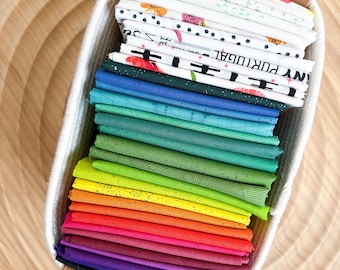 Front Porch Quilt Bundle - 37 Piece Fat Quarter FQ Bundle - Over the Rainbow