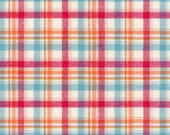 Nectarine - Mammoth Junior Flannel Plaid - by Robert Kaufman Fabrics