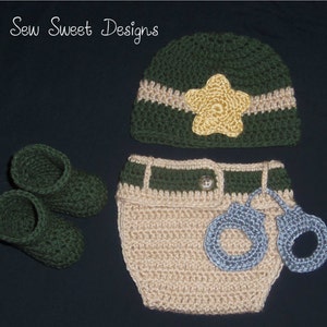 Crochet Newborn Sheriff Beanie Set