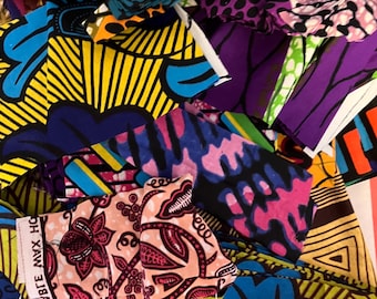 Afrikanischer Wachsdruck Kleine Rechteckige Stoffreste 100% Baumwolle Bitte lesen Beschreibung Lot 2