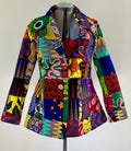 African Print Handmade Patchwork Fitted Woman’s Blazer 100% Cotton Eclectic and Vibrant