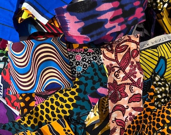 Afrikanischer Wachsdruck Kleine Rechteckige Stoffreste 100% Baumwolle Bitte lesen Beschreibung Lot 1