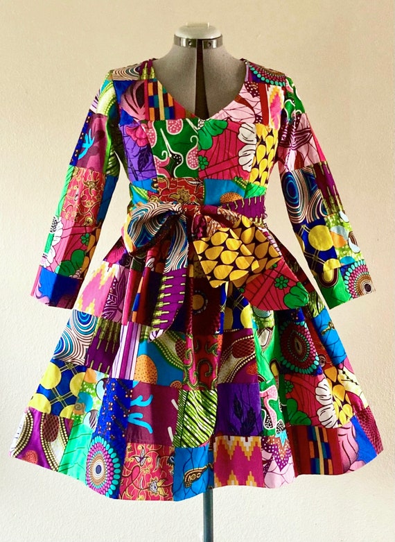 African wax print fabric dresses cheap