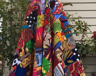 The Original Make a Scene! Reversible African Print Coat Dress Patchwork and Your Choice of Reverse Print