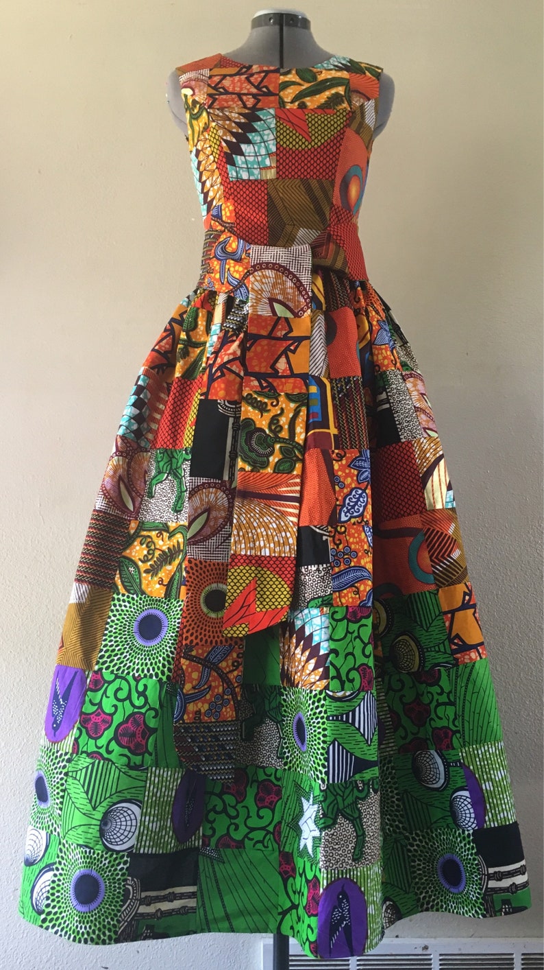 Fall Forest African Wax Handmade Patchwork Sleeveless Maxi - Etsy