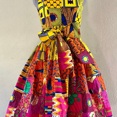 Feminine African Print Patchwork Yellow Orange Pink Gradient - Etsy