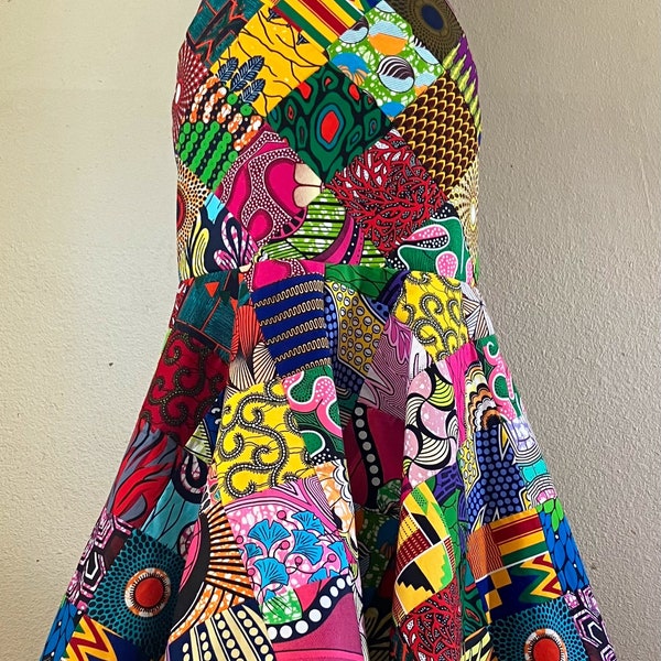 Mermaid Cut Maxi Length African Print Handmade Patchwork Pencil Skirt 100% Cotton Fully Lined