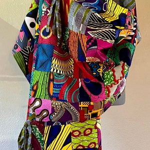 Incredible  Versatile African Print Patchwork Wrap Shawl 84 by 25 inches 100% Cotton Handmade