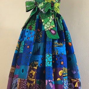 African Print Genuine Patchwork Maxi Dress With Pockets, 3/4 Sleeves and  Optional Sash - Etsy