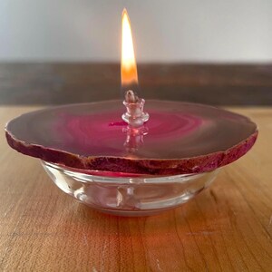 Agate Oil Candle Pink - 1 Wick Stone Candle