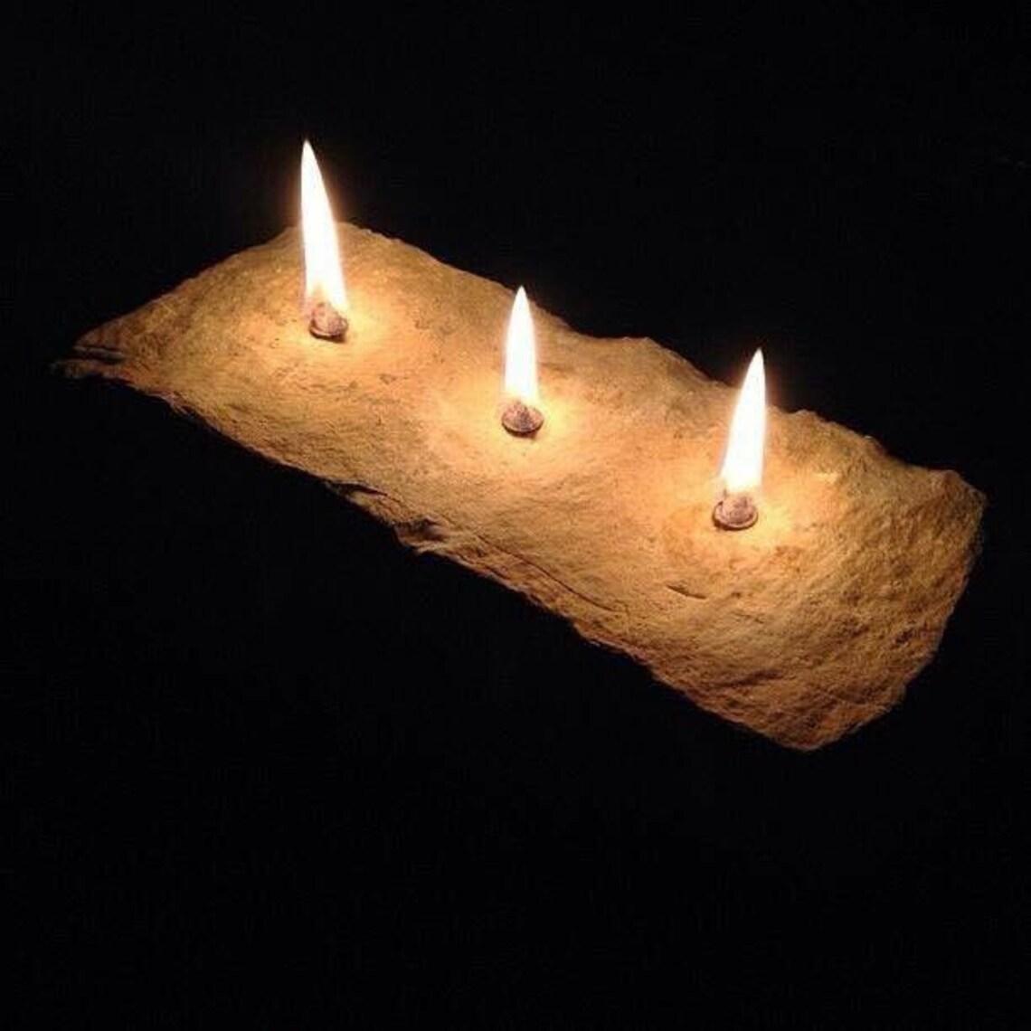 Stone Oil Candle Rustic Rock Candle Etsy