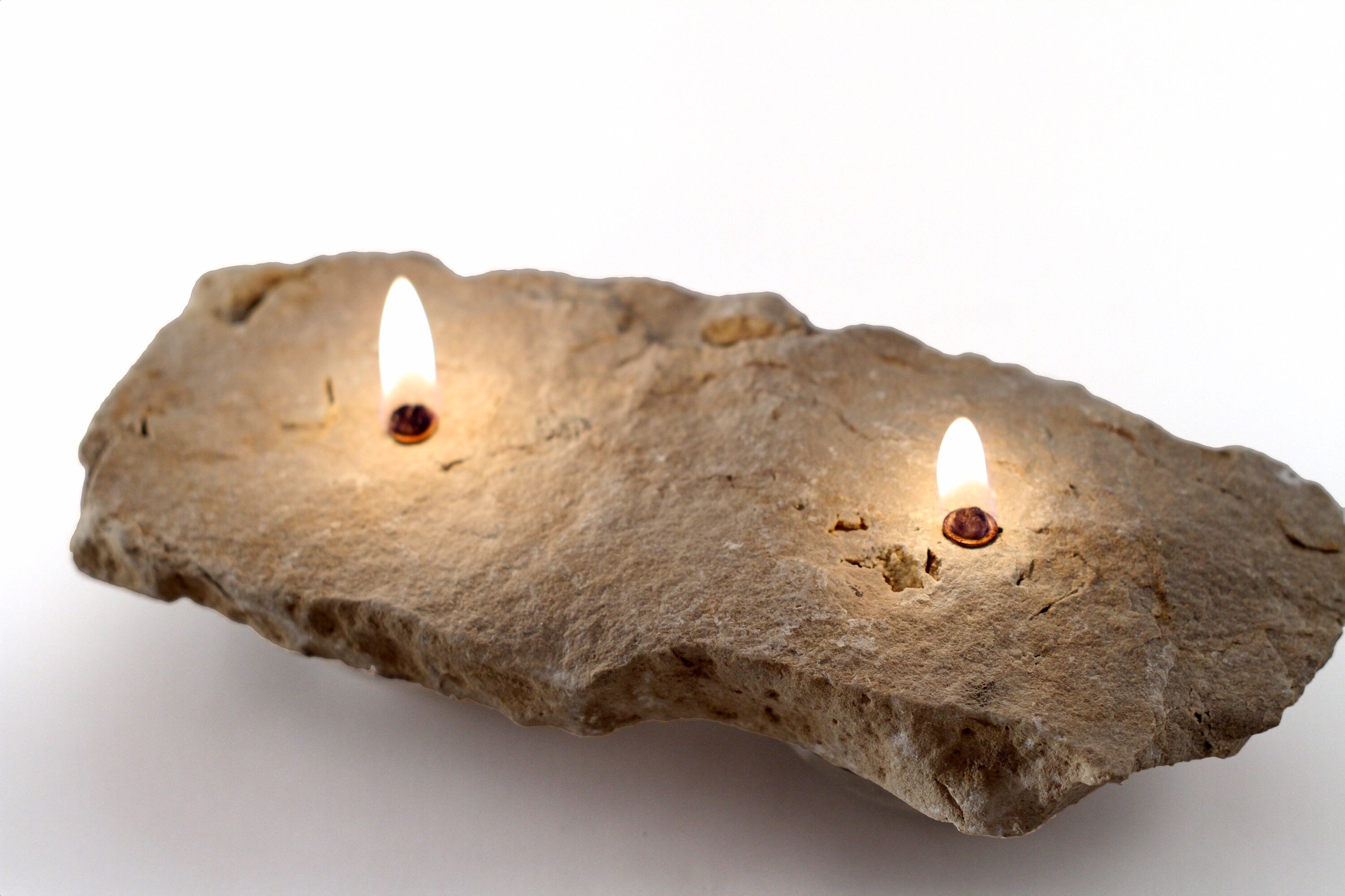 Stone Oil Candle Rustic Rock Candle 3 wick Etsy