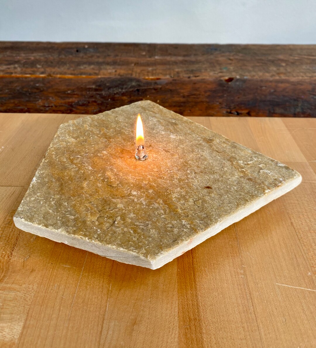 Stone Oil Candle Slate 1 Wick Rock Candle Etsy