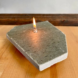 Stone Oil Candle Slate - 1 wick - Rock Candle