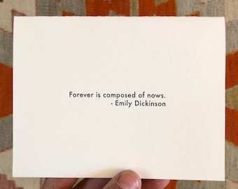 Emily Dickinson - Forever (letterpress greeting card with envelope)