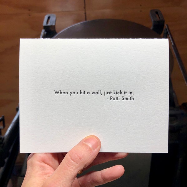 Patti Smith- Kick (letterpress greeting card with envelope)