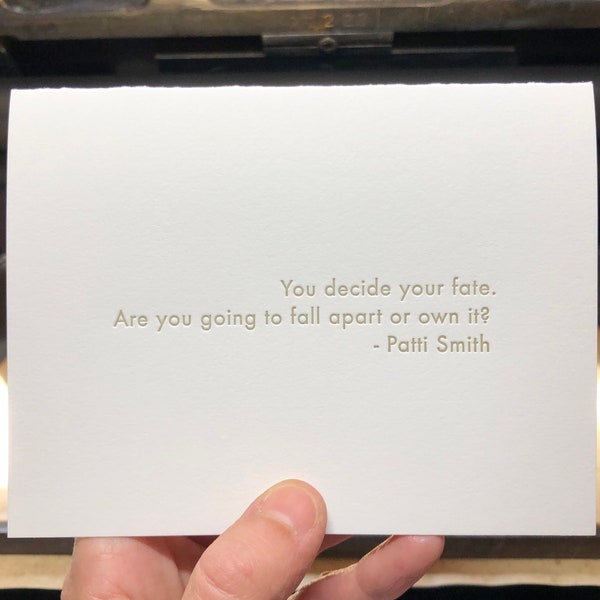 Patti Smith - Fate  (letterpress greeting card with envelope)