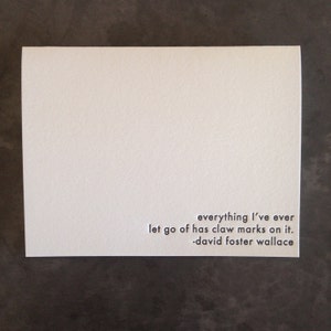 David Foster Wallace - Claws  (letterpress greeting card with envelope)