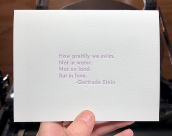 Gertrude Stein - Love (carte de vœux typographique avec enveloppe)