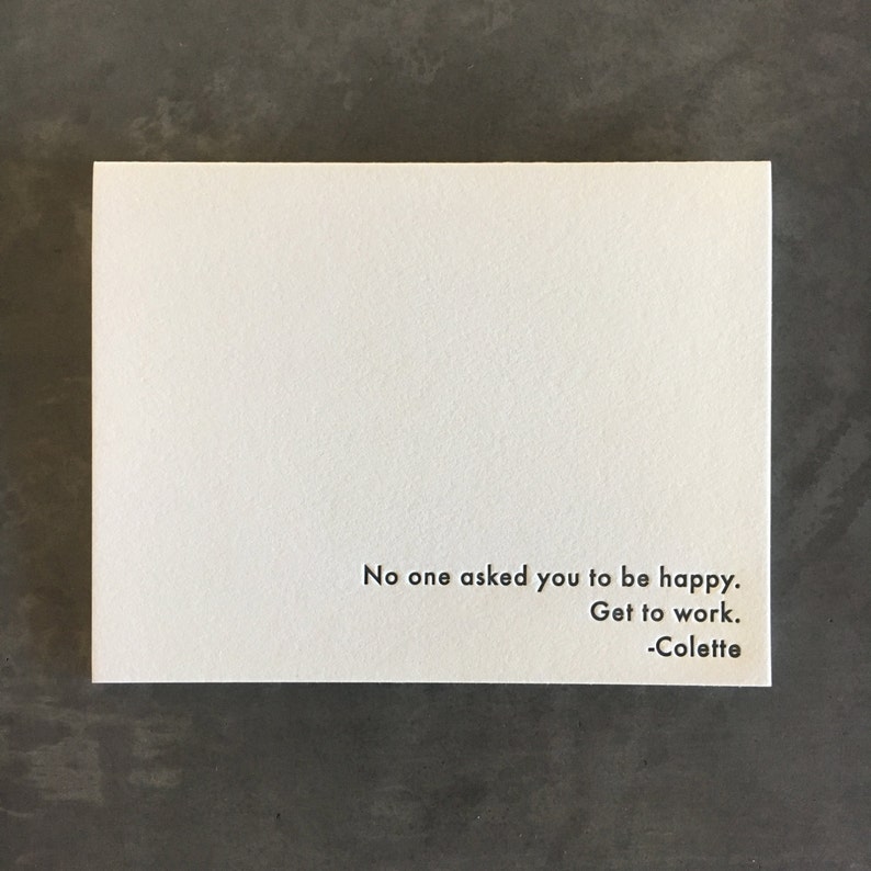 Colette Get To Work letterpress greeting card with envelope image 1