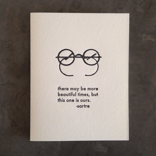 Sartre - Celui-ci est à nous (carte de vœux typographique avec enveloppe)
