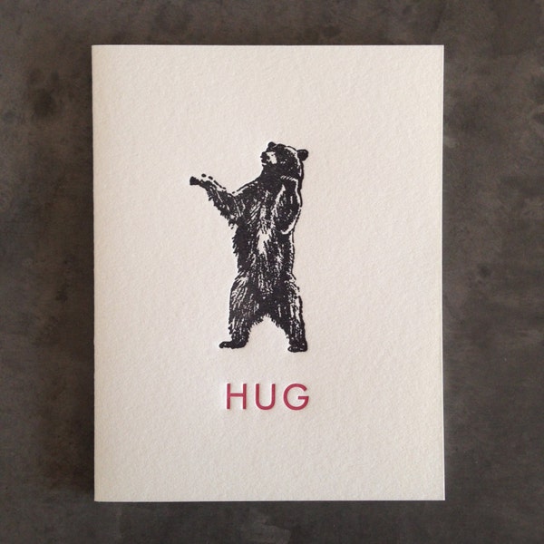 Bear Hug  (letterpress greeting card with envelope)