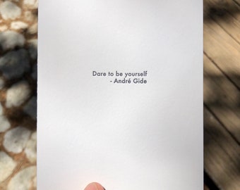 Andre Gide- Dare (letterpress greeting card with envelope)