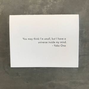 Yoko Ono - Universe  (letterpress greeting card with envelope)