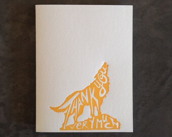 Thank You Very Much - Yellow  (letterpress greeting card with envelope)