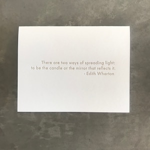 Edith Wharton - Candle  (letterpress greeting card with envelope)