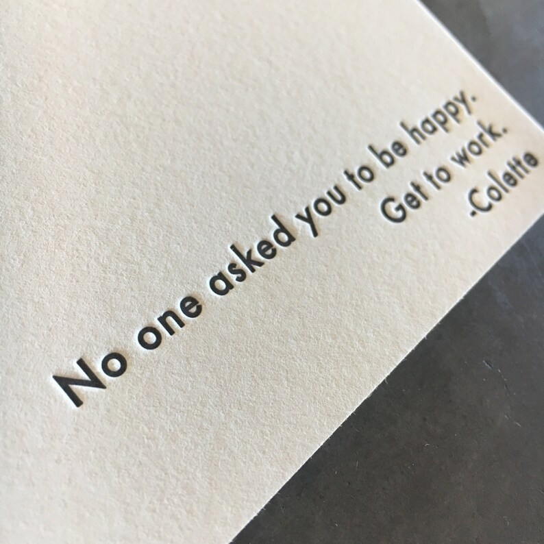 Colette Get To Work letterpress greeting card with envelope image 2