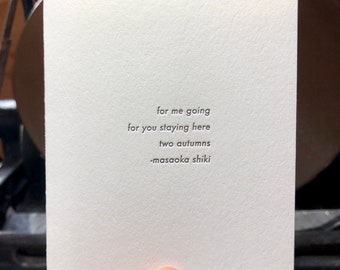 Masaoka Shiki  (letterpress greeting card with envelope)