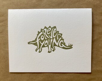 WP x CG Dinosaur - Forever Young  (letterpress greeting card with envelope)