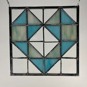 Stained Glass Heart Quilt Block Suncatcher
