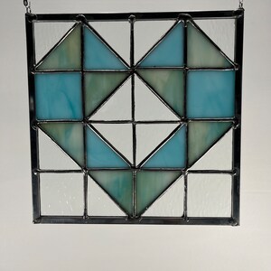 Stained Glass Heart Quilt Block Suncatcher