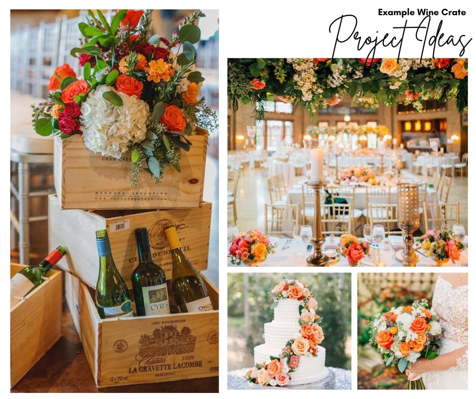 1 French Wine Crates 6btl, Wood Crates, Rustic Wedding Decor, Gift Card ...