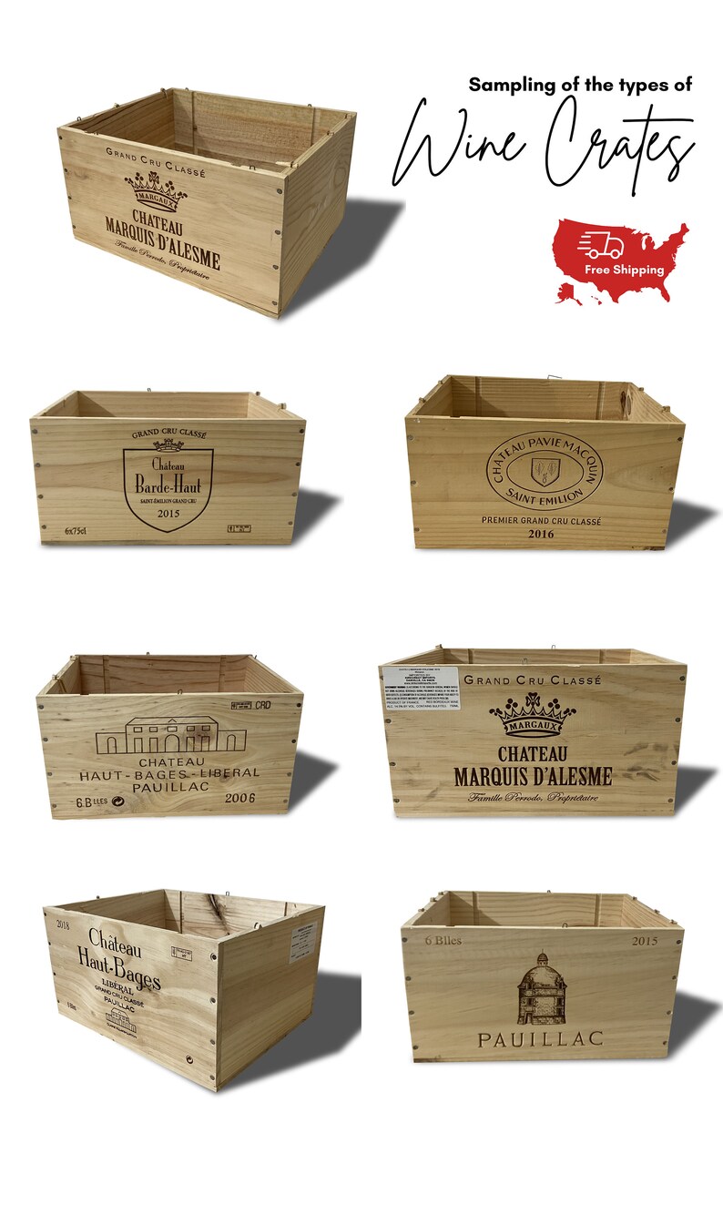 1 French Wine Crates 6btl Wood Crates Rustic Wedding Decor Etsy