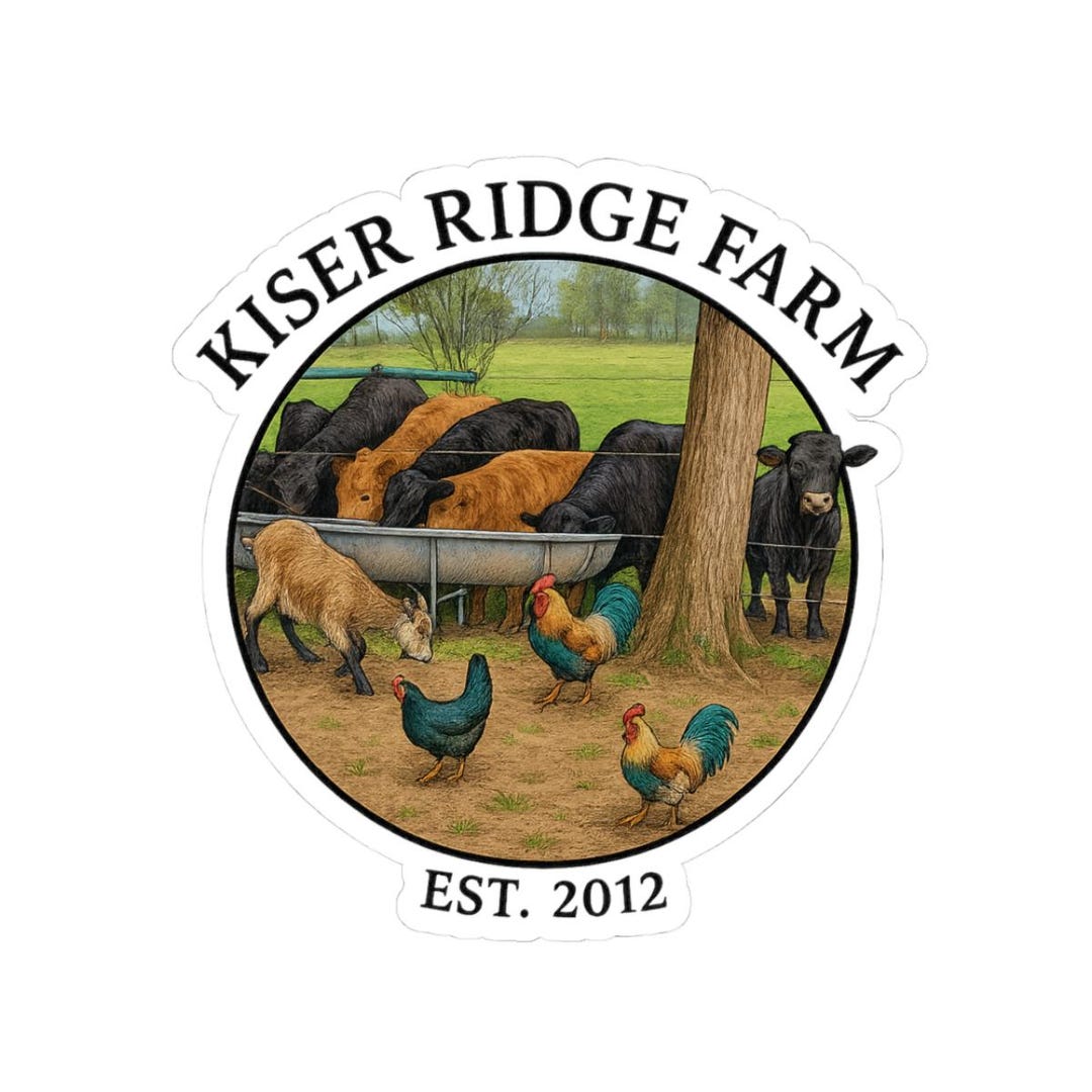Spring Ridge Farm Logo Kiser Ridge Farm Logo Sticker, Kiss-cut Sticker | Farm Animals, Cows ...