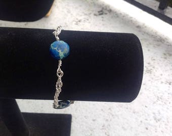 Sterling Silver and Blue Stone Bracelet