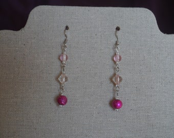 Pink Beaded Earrings