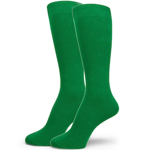 Shamrock Green Cotton Blend Dress Socks: Groomsmen Gift (XL Option)