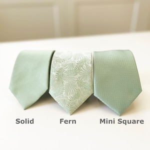 Sage Green Polyester Tie: Adult, Junior & Kids Bow Tie - Handmade