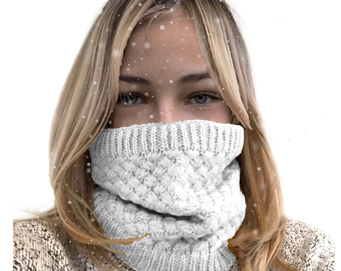 Knit Neck Warmer: Acrylic Winter Gaiter, Adult One Size