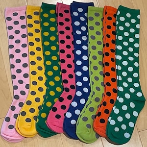 Polka Dot Kniestrümpfe: Kostüm Socken aus Baumwollmischung
