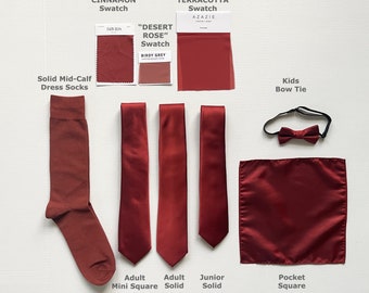 Similar to CINNAMON (David's Bridal) Terracotta(AZAZIE) Men's Socks & Neckties for Groomsmen Gift, for Bridesmaid father in Wedding