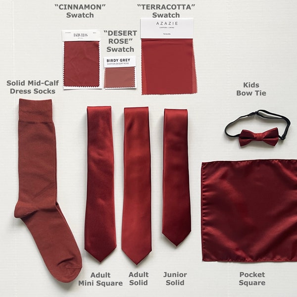 Similar to CINNAMON (David's Bridal) Terracotta(AZAZIE) Men's Socks & Neckties for Groomsmen Gift, for Bridesmaid father in Wedding