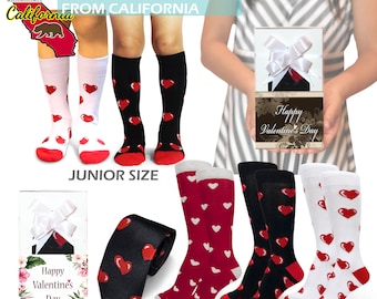 Valentines Day Elite Quality Kids(Boys&Girls) Mens Hearts Dress Socks, Tie+Gift Box Option [SpotLight Hosiery(R)]