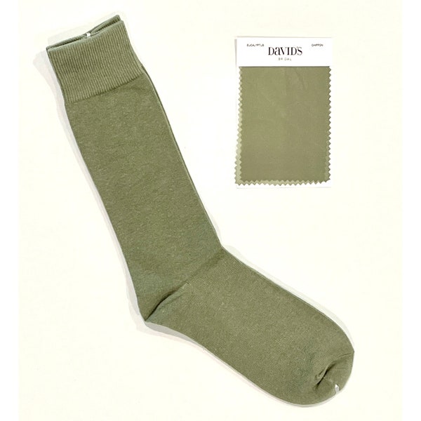 Similar to David's Bridal's EUCALYPTUS Men's Socks For Groomsmen and Bridesmaid father for a Green Wedding Theme