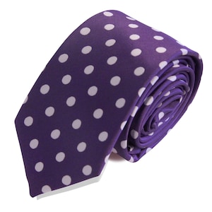 Purple Light Gray Dots GROOMSMEN MEN&#39;S NECKTIE /Polka Dots Tie/Costume Tie/Wedding Tie/Wedding Idea/Groom/Bestmen