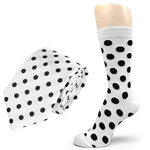 Men's POLKA DOTS Tie & Dress Socks Set from Spotlight Hosiery